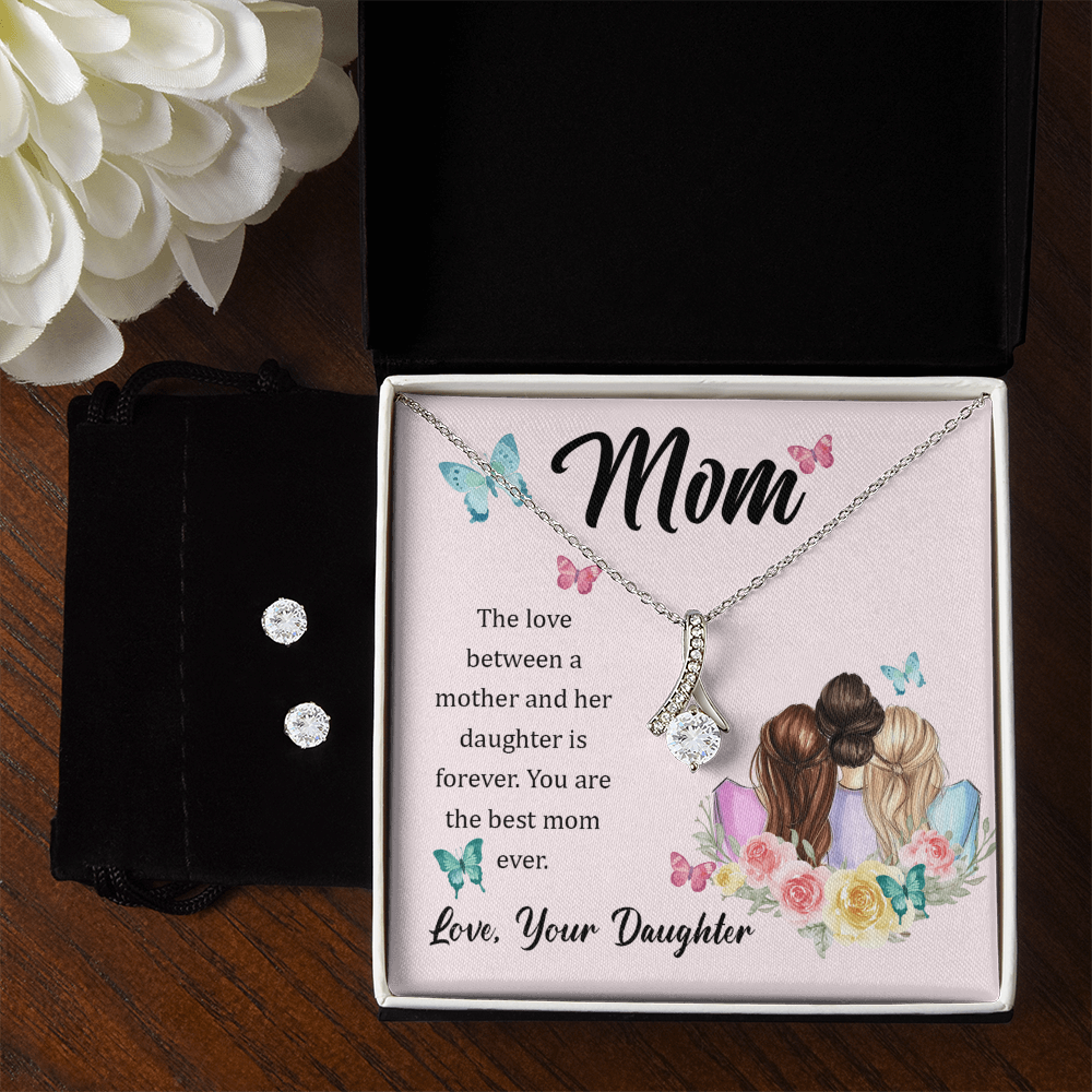 To Mom - The love between - Alluring Beauty Necklace & Earring Set