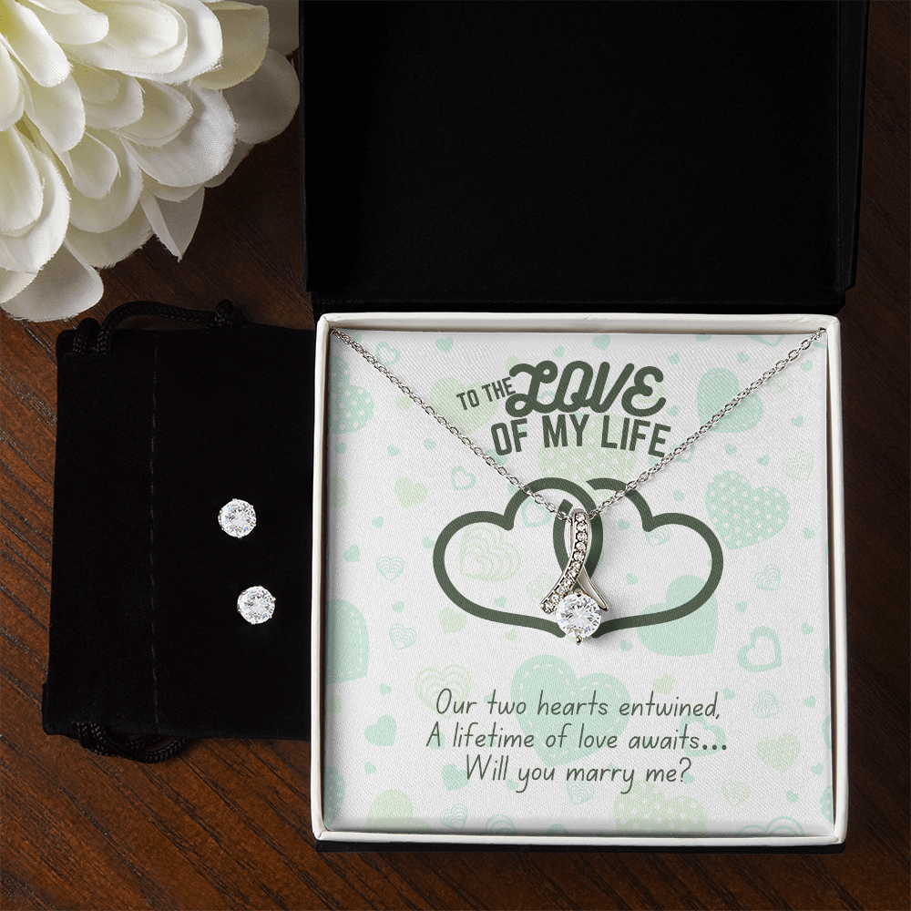 To the love of my life - Our two hearts - Alluring Beauty Necklace & Earring Set