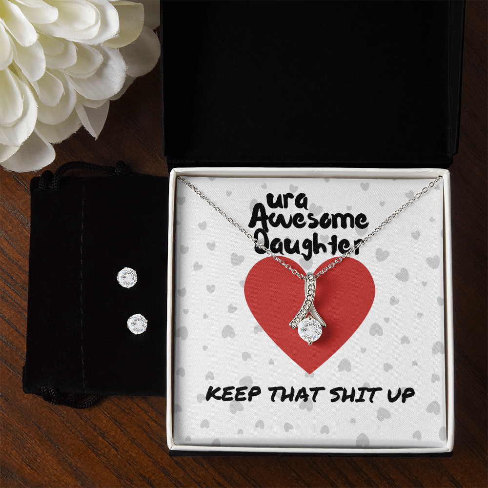ura Awesome Daughter - Keep that - Alluring Beauty Necklace & Earring Set