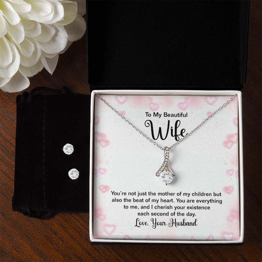 To Wife - You're not just - Alluring Beauty Necklace & Earring Set