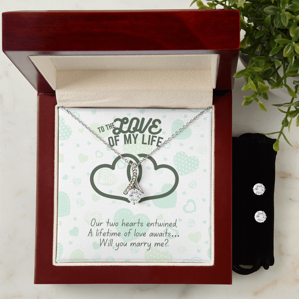 To the love of my life - Our two hearts - Alluring Beauty Necklace & Earring Set