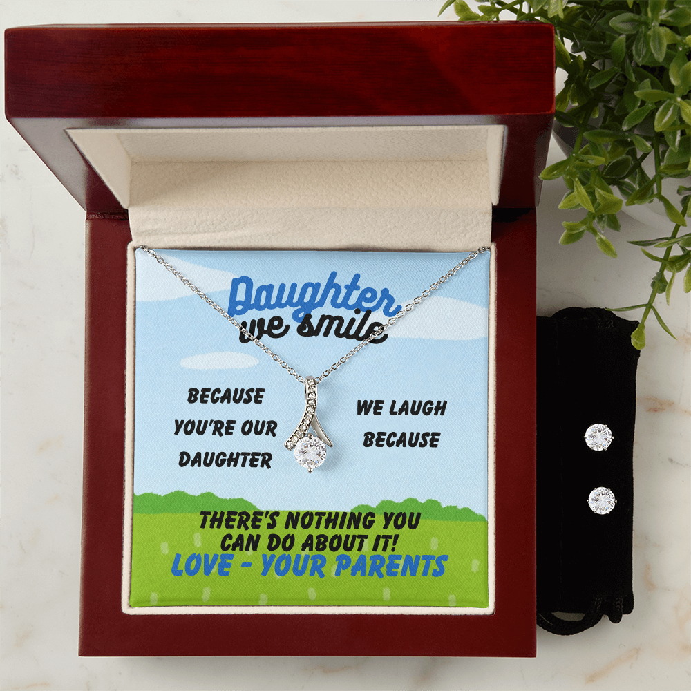 Daughter - Daughter we smile - Alluring Beauty Necklace & Earring Set
