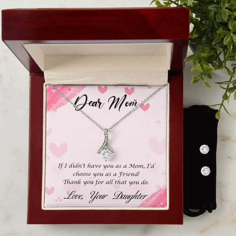 To Mom - If I didn't have you - Alluring Beauty Necklace & Earring Set