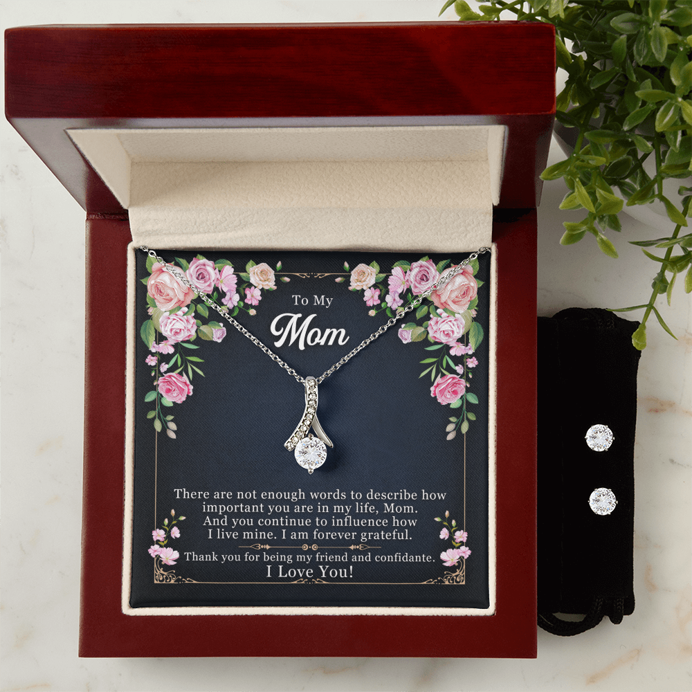To Mom - There are not enough - Alluring Beauty Necklace & Earring Set