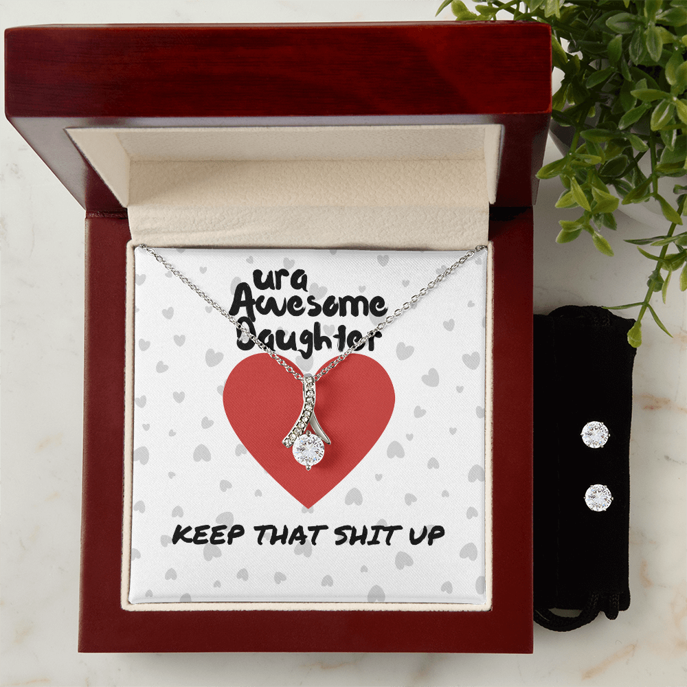 ura Awesome Daughter - Keep that - Alluring Beauty Necklace & Earring Set
