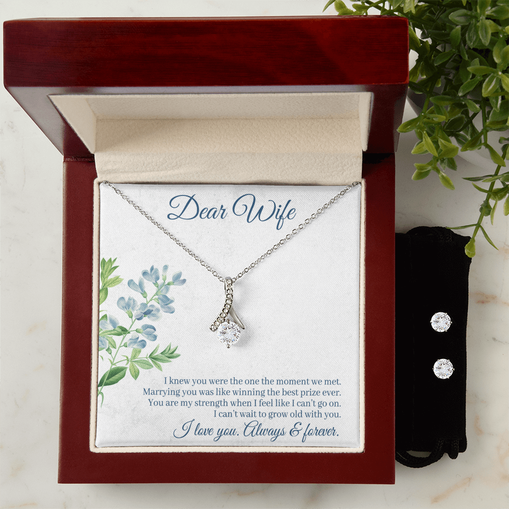 To Wife - I knew you were - Alluring Beauty Necklace & Earring Set