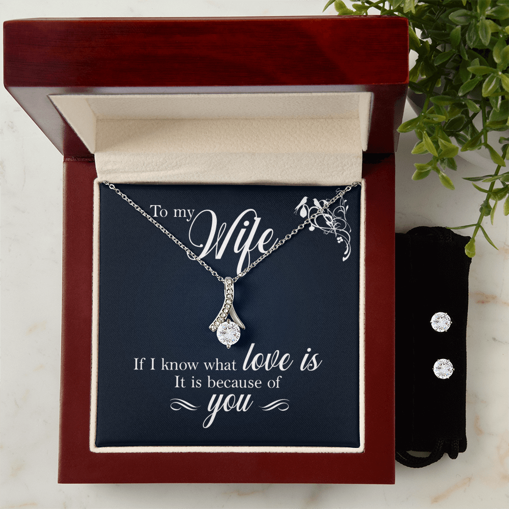 To Wife - If I know - Alluring Beauty Necklace & Earring Set