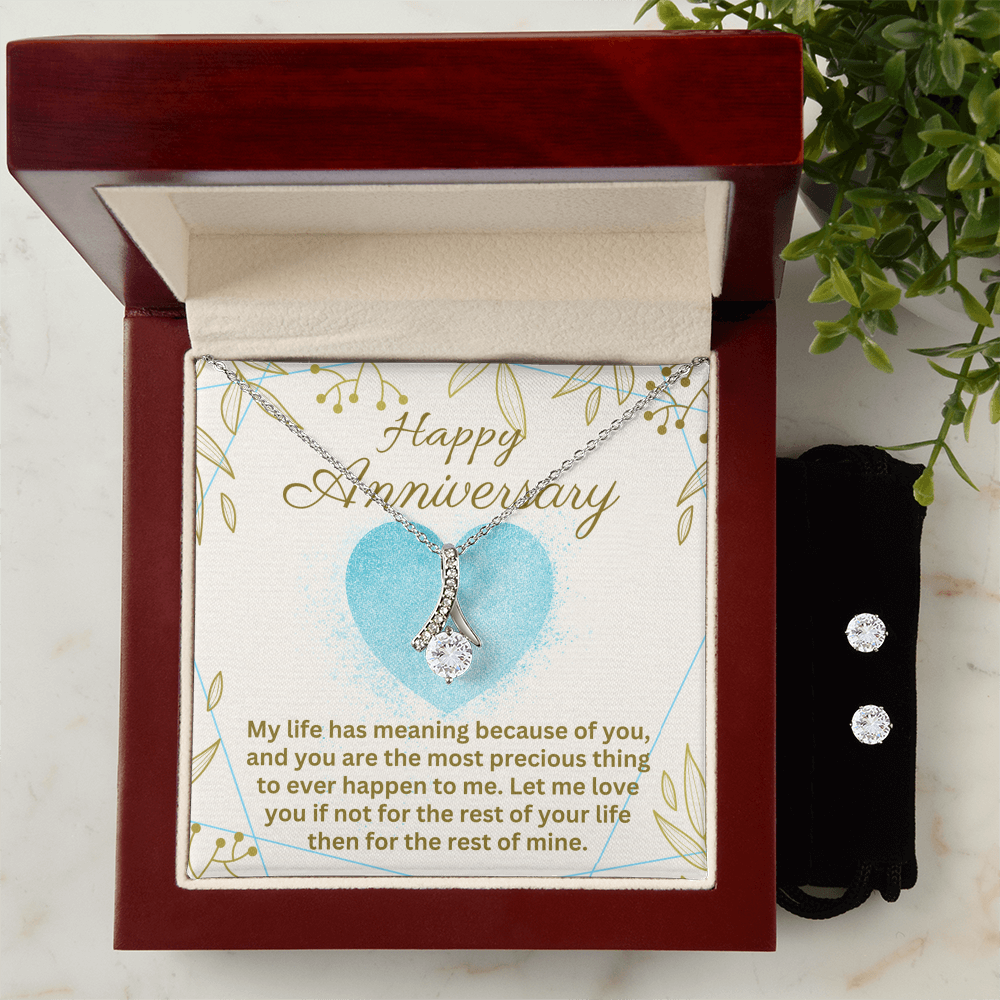 Anniversary - My life has meaning - Alluring Beauty Necklace & Earring Set