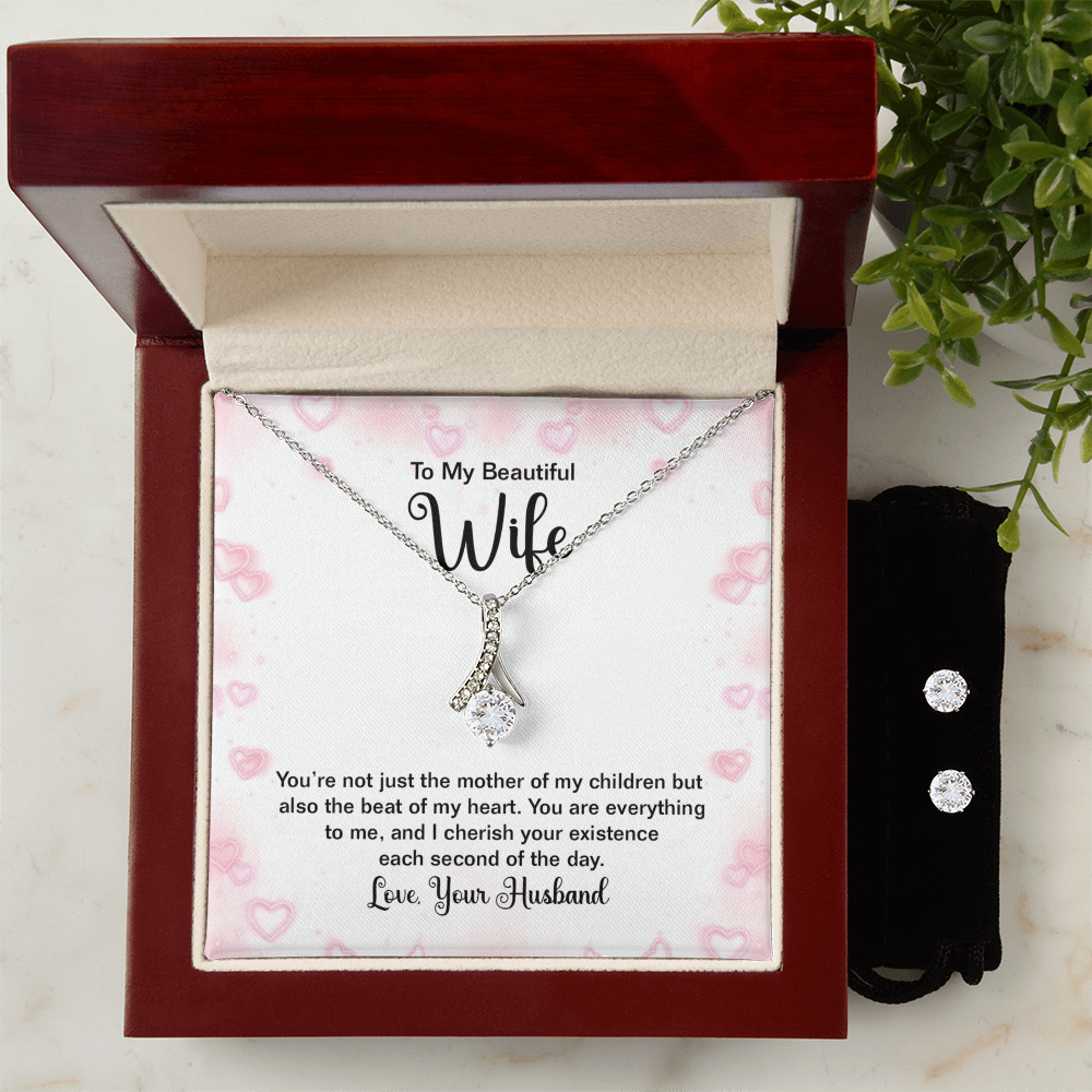 To Wife - You're not just - Alluring Beauty Necklace & Earring Set