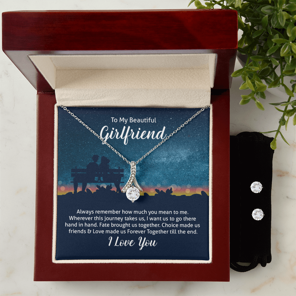 To Girlfriend - Always remember - Alluring Beauty Necklace & Earring Set