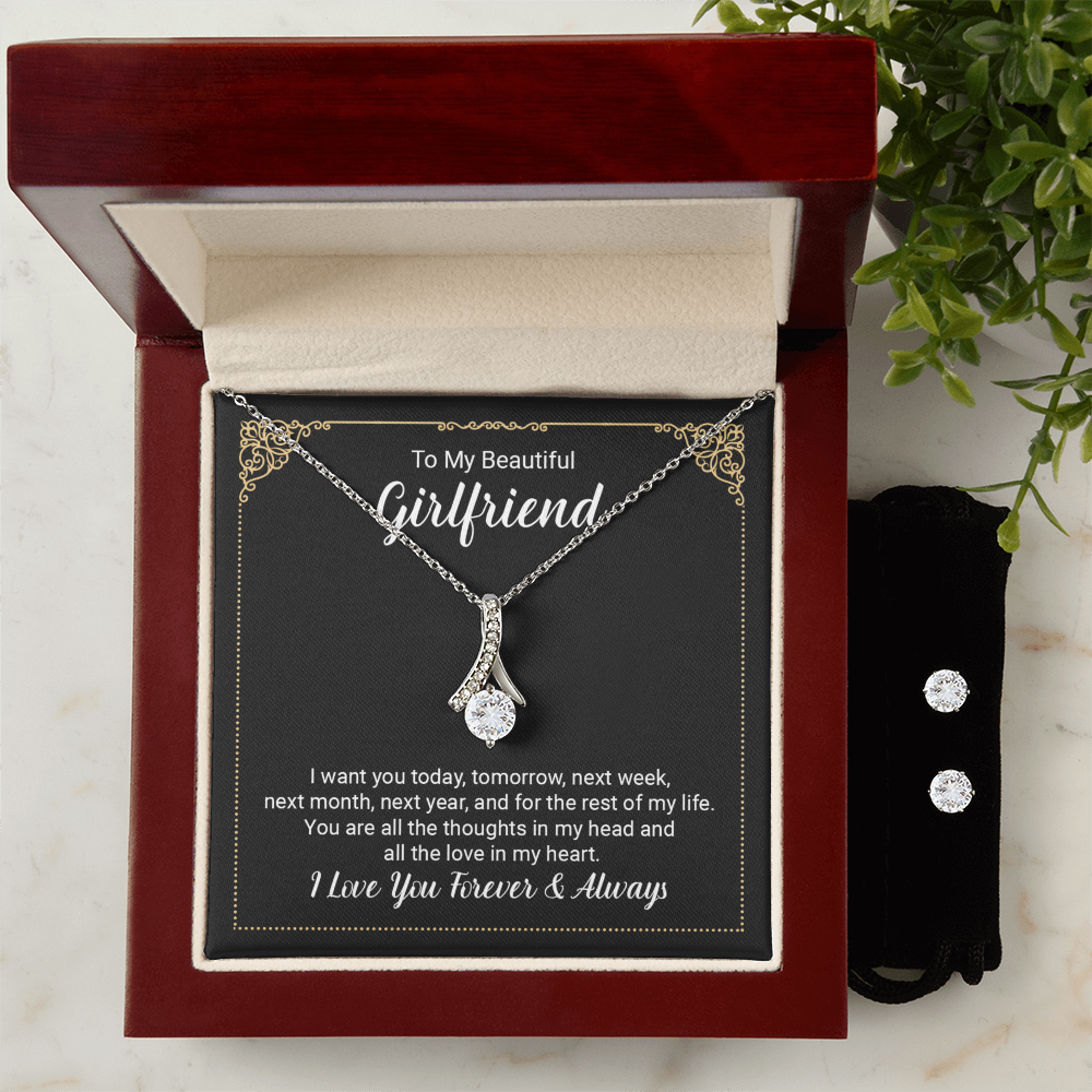 To Girlfriend - I want you today - Alluring Beauty Necklace & Earring Set