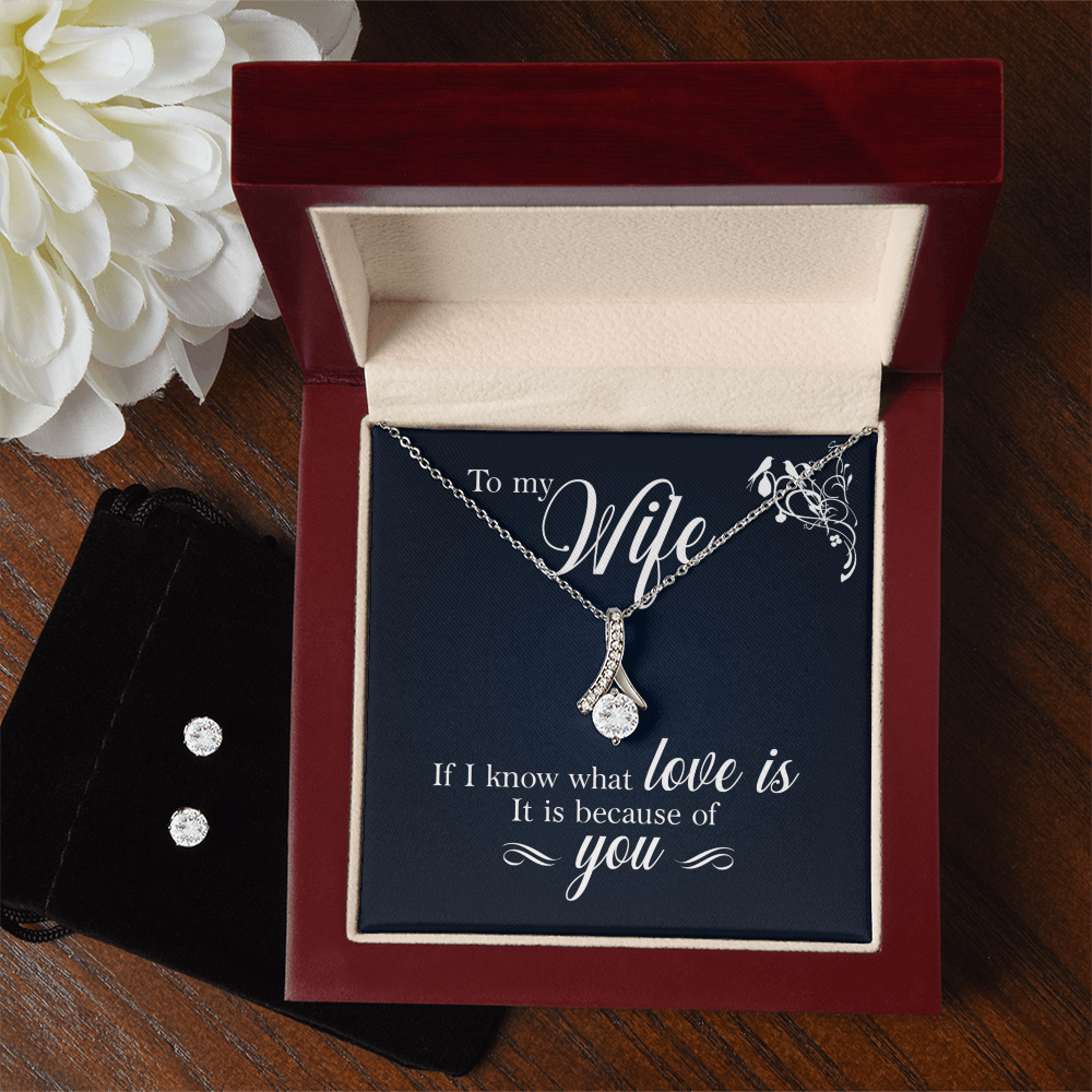 To Wife - If I know - Alluring Beauty Necklace & Earring Set