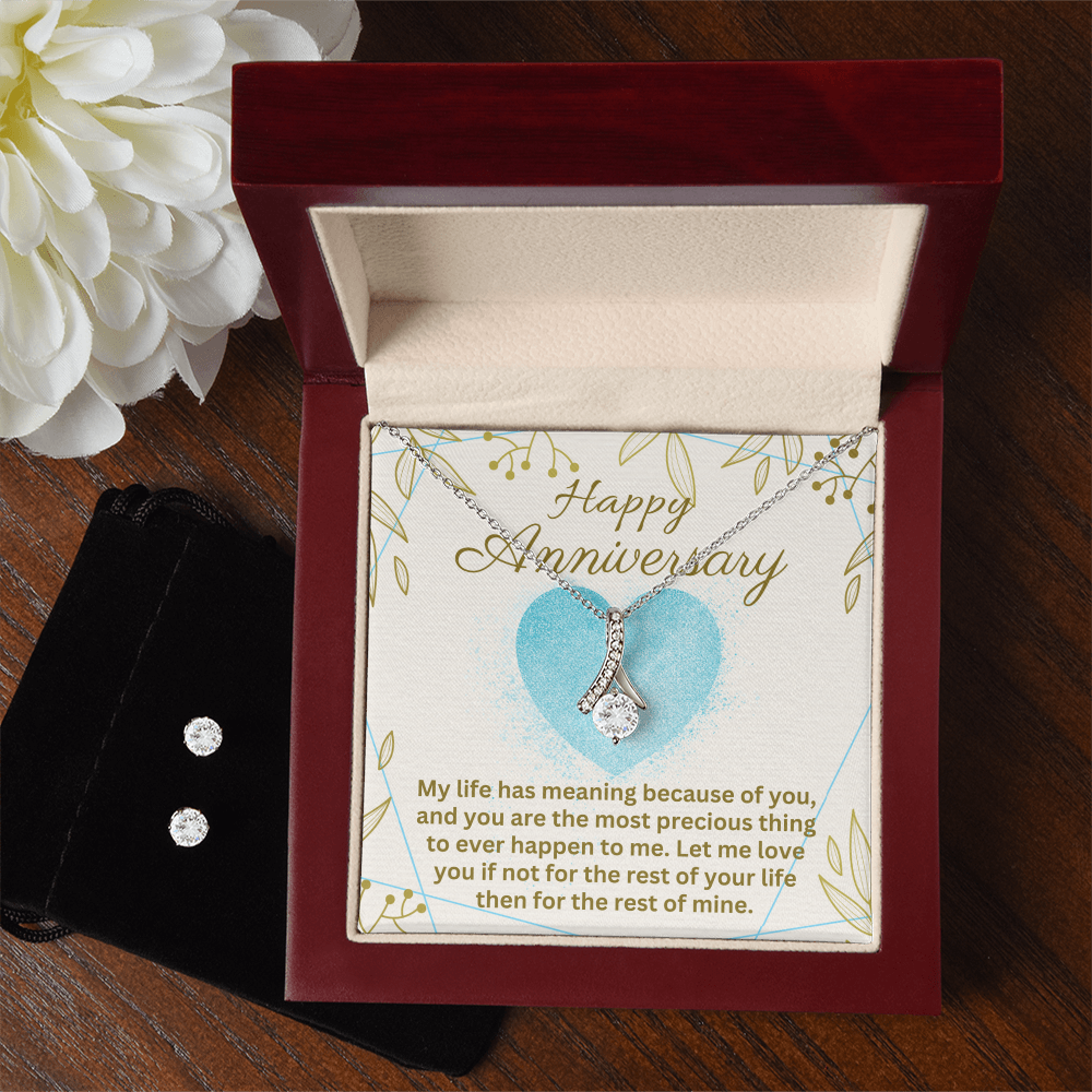 Anniversary - My life has meaning - Alluring Beauty Necklace & Earring Set