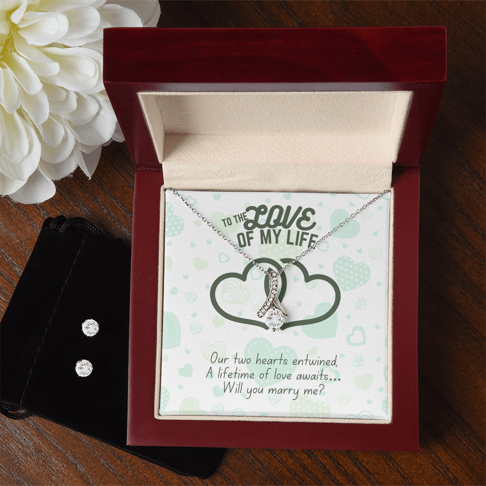 To the love of my life - Our two hearts - Alluring Beauty Necklace & Earring Set