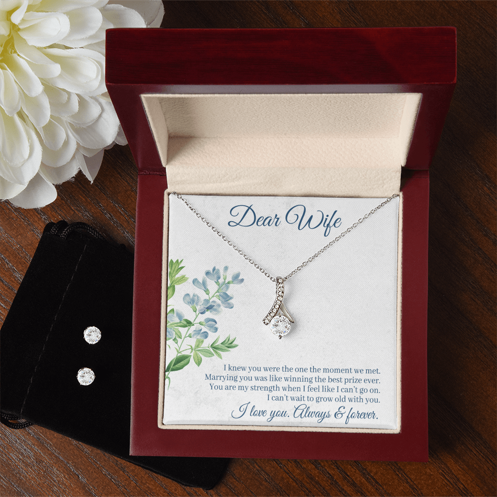 To Wife - I knew you were - Alluring Beauty Necklace & Earring Set