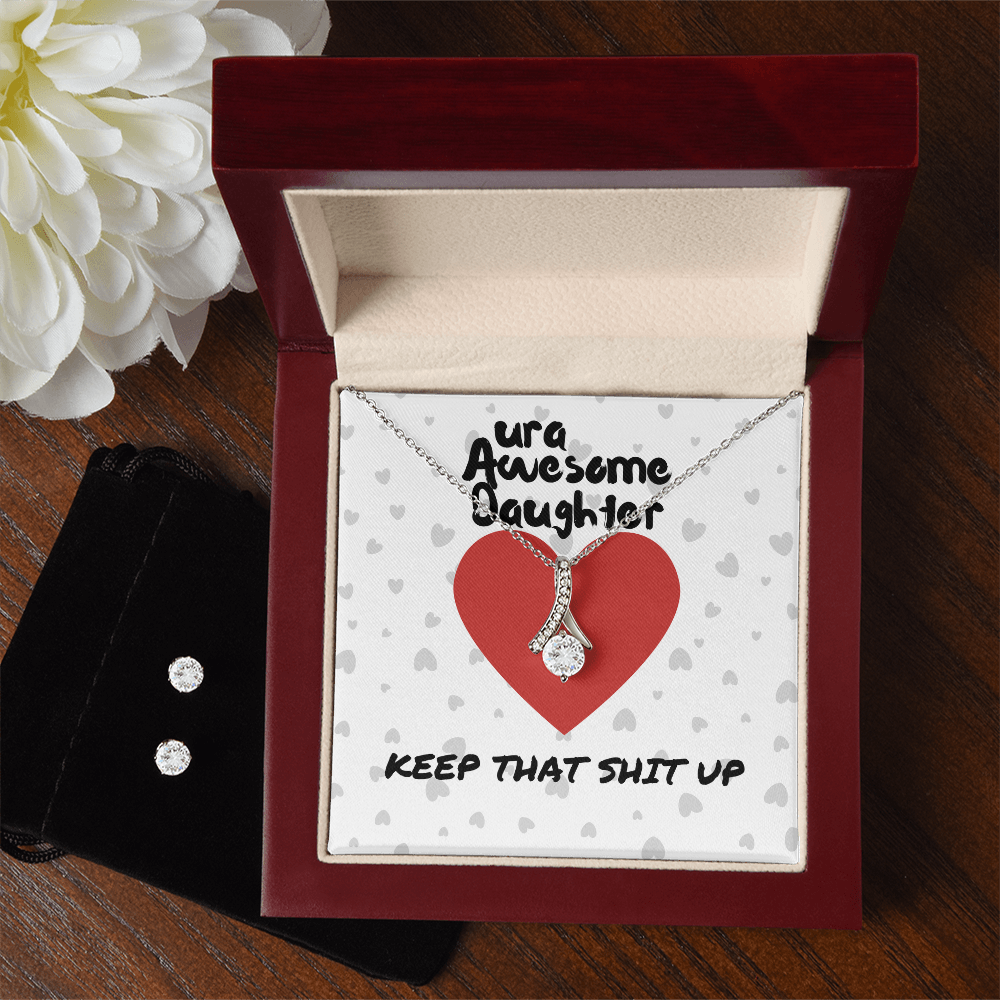 ura Awesome Daughter - Keep that - Alluring Beauty Necklace & Earring Set