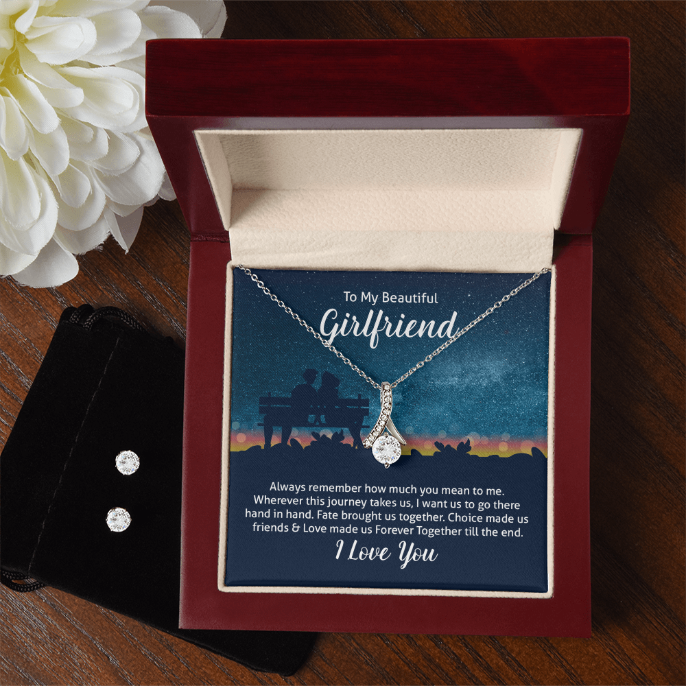 To Girlfriend - Always remember - Alluring Beauty Necklace & Earring Set