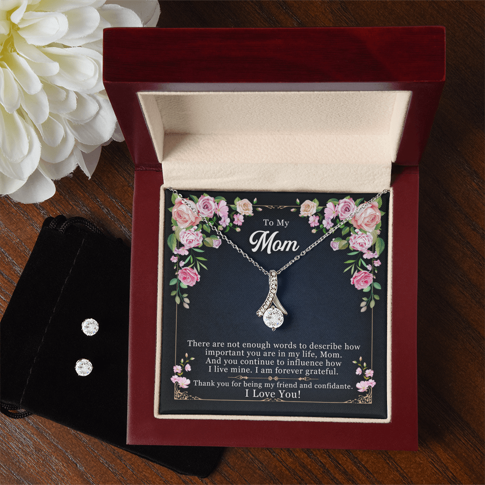 To Mom - There are not enough - Alluring Beauty Necklace & Earring Set