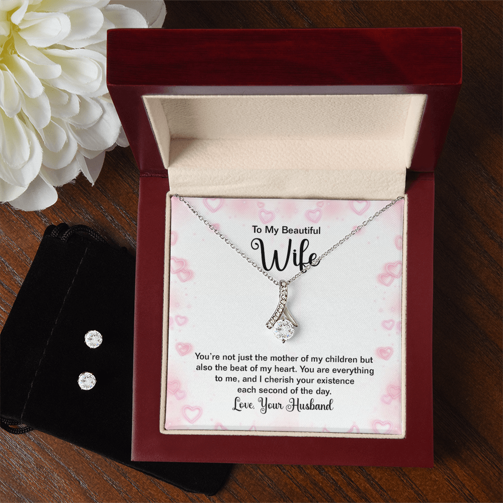 To Wife - You're not just - Alluring Beauty Necklace & Earring Set