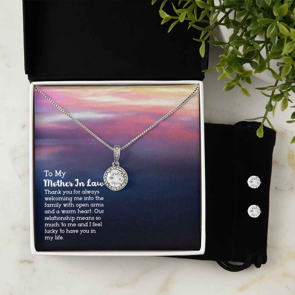To Mother In Law - Thank you for always - Eternal Hope Necklace & Earring Set