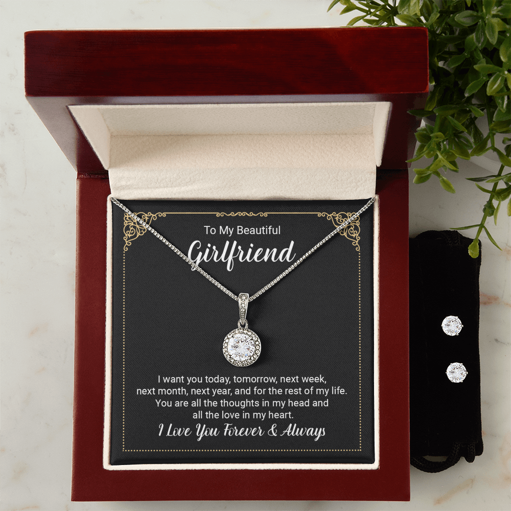 To Girlfriend - I want you today - Eternal Hope Necklace & Earring Set