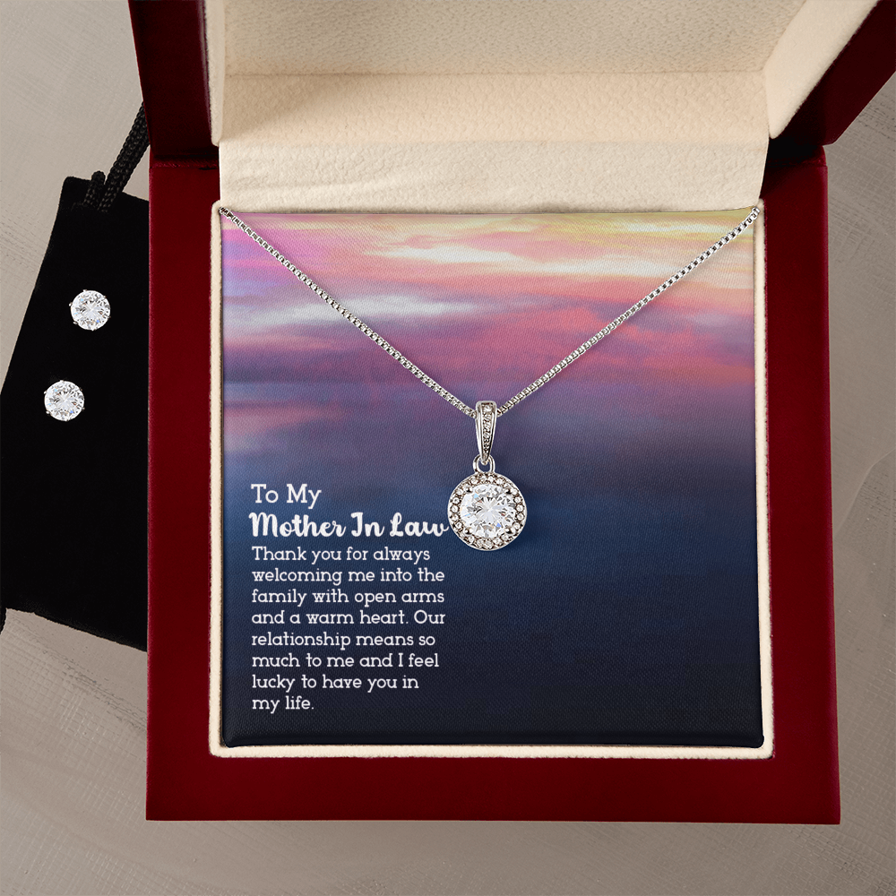 To Mother In Law - Thank you for always - Eternal Hope Necklace & Earring Set