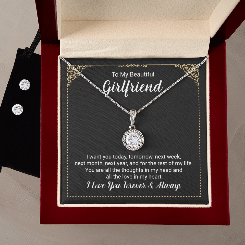To Girlfriend - I want you today - Eternal Hope Necklace & Earring Set