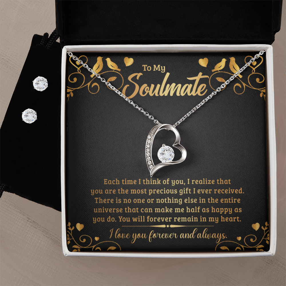 To Soulmate - Each time I think - Forever Love Necklace & Earring Set