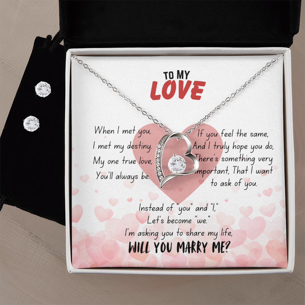 To my love - When I met you - Forever Love Necklace & Earring Set