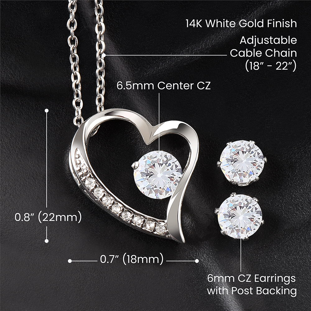 To Mom - I can hear - Forever Love Necklace & Earring Set