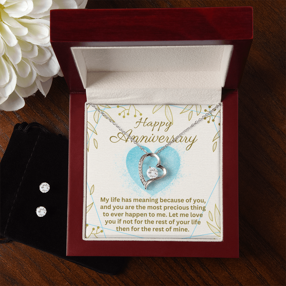 Anniversary - My life has meaning - Forever Love Necklace & Earring Set