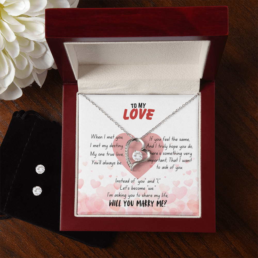 To my love - When I met you - Forever Love Necklace & Earring Set