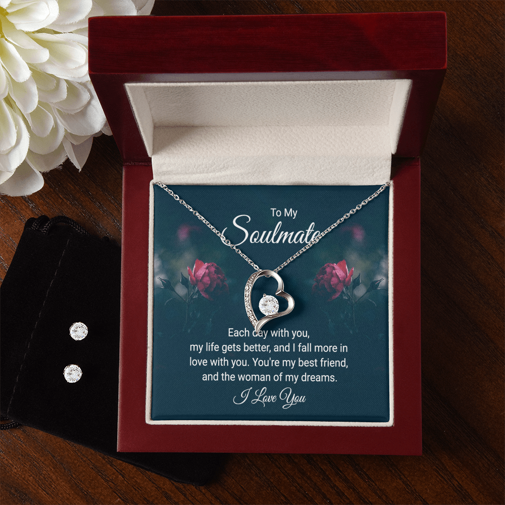 To Soulmate - Each day with you - Forever Love Necklace & Earring Set