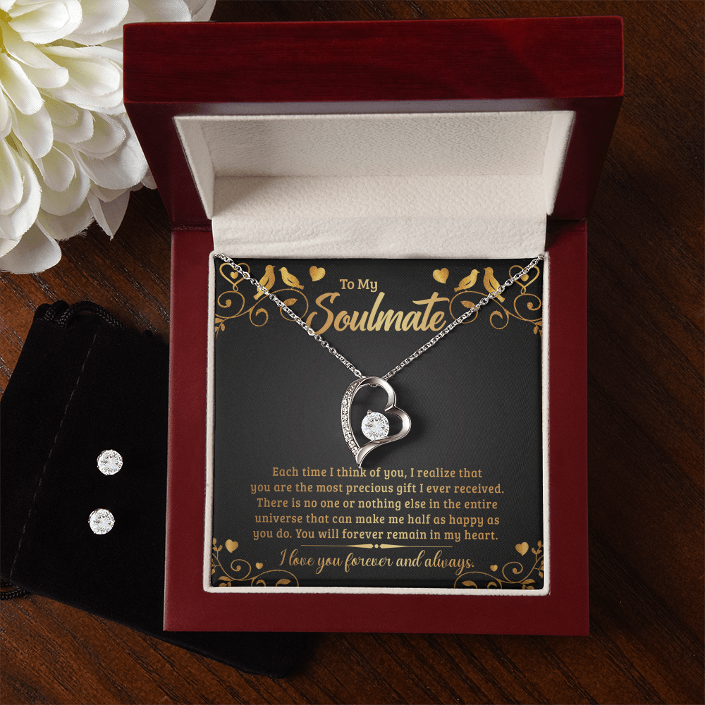 To Soulmate - Each time I think - Forever Love Necklace & Earring Set