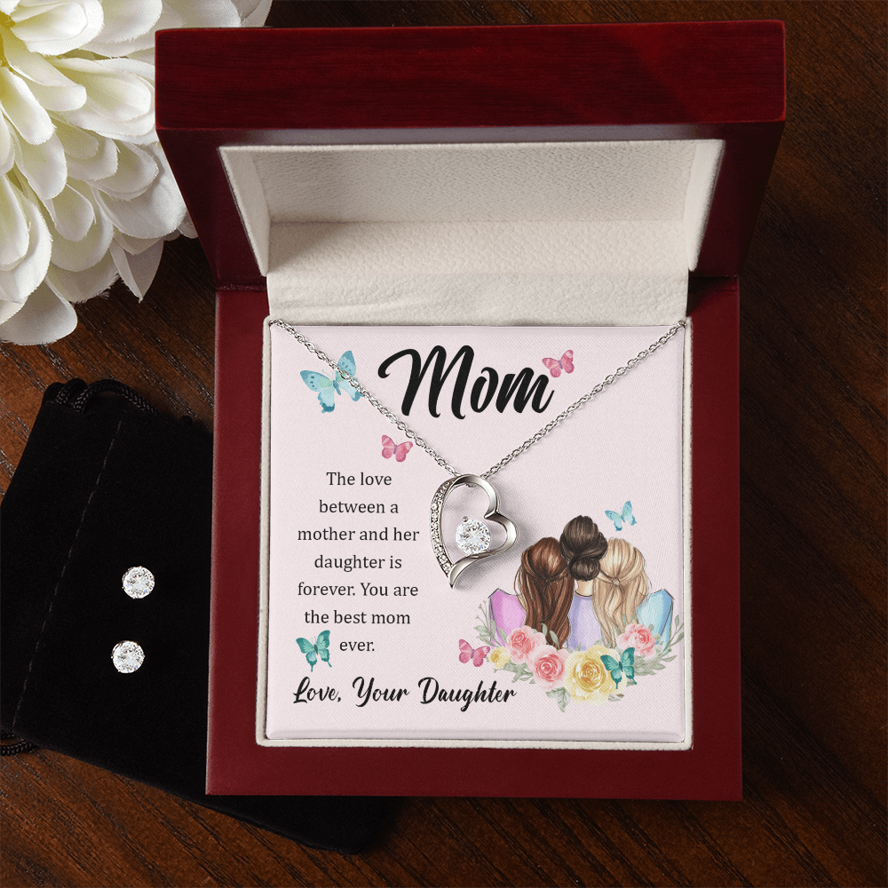 To Mom - The love between - Forever Love Necklace & Earring Set