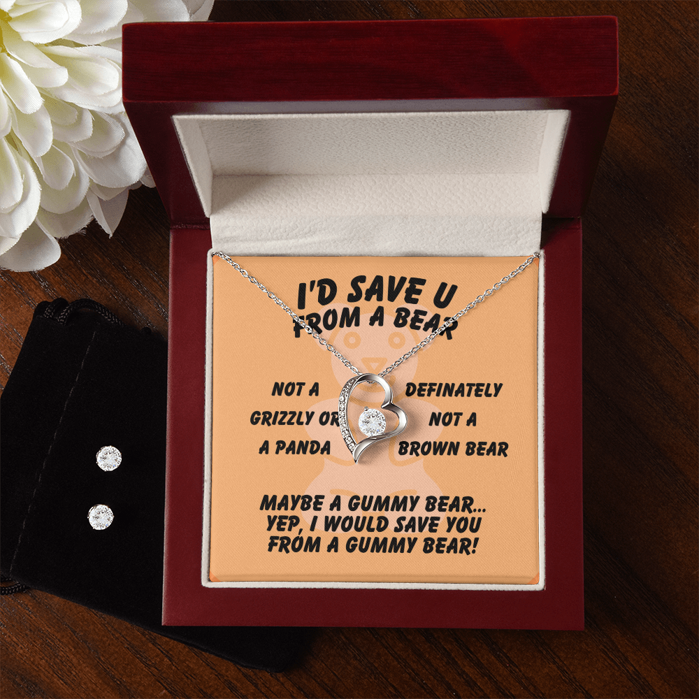 I'd save U - From a bear - Forever Love Necklace & Earring Set