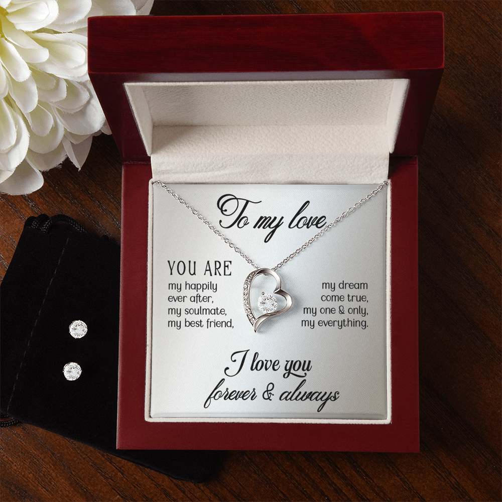 Love - You are - Forever Love Necklace & Earring Set