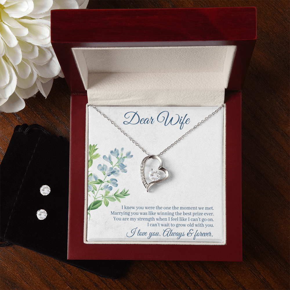 To Wife - I knew you were - Forever Love Necklace & Earring Set