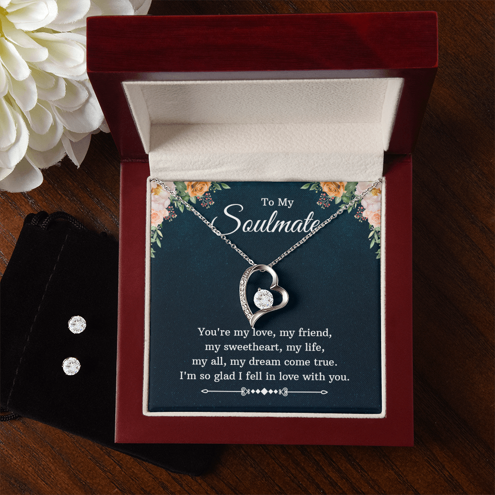 To Soulmate - You're my love - Forever Love Necklace & Earring Set