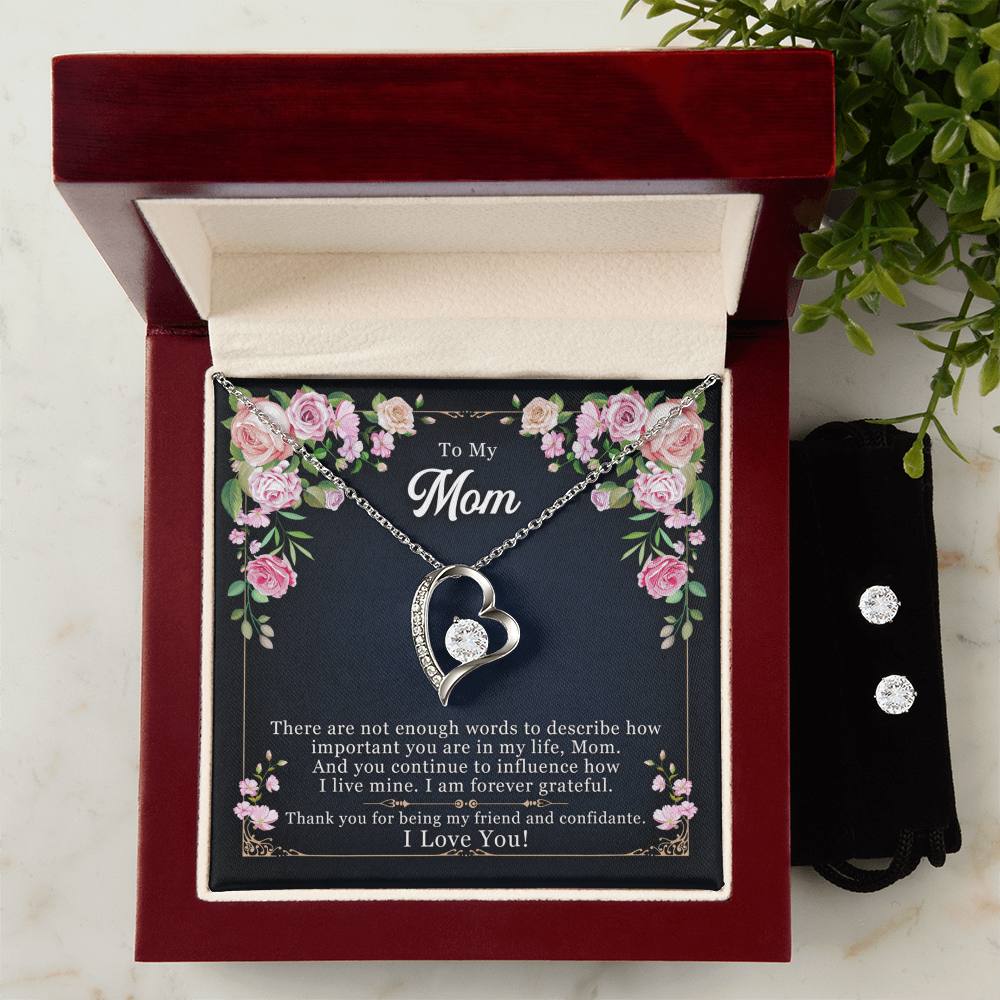 To Mom - There are not enough - Forever Love Necklace & Earring Set