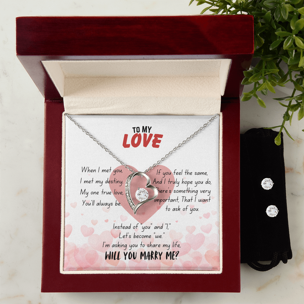 To my love - When I met you - Forever Love Necklace & Earring Set
