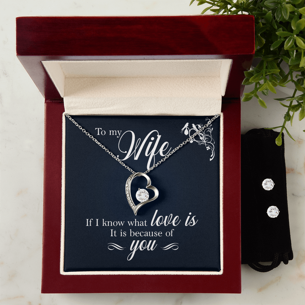 To Wife - If I know - Forever Love Necklace & Earring Set