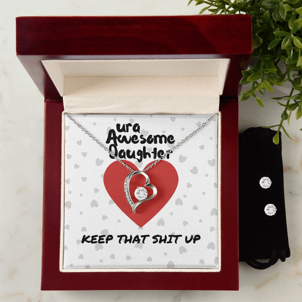 ura Awesome Daughter - Keep that - Forever Love Necklace & Earring Set