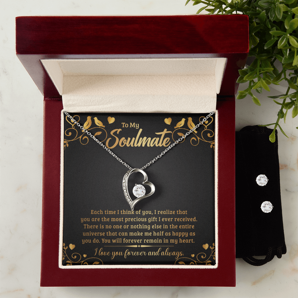 To Soulmate - Each time I think - Forever Love Necklace & Earring Set