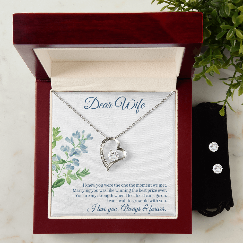To Wife - I knew you were - Forever Love Necklace & Earring Set