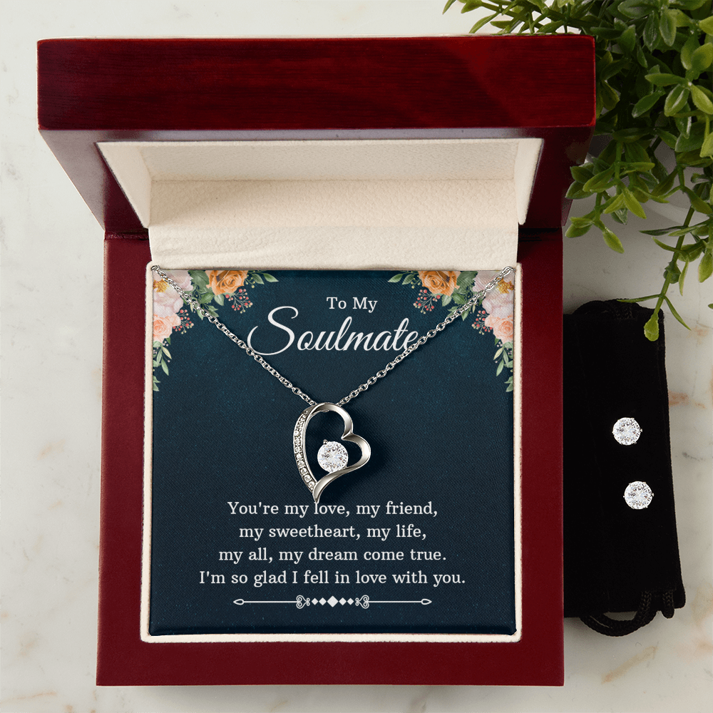 To Soulmate - You're my love - Forever Love Necklace & Earring Set