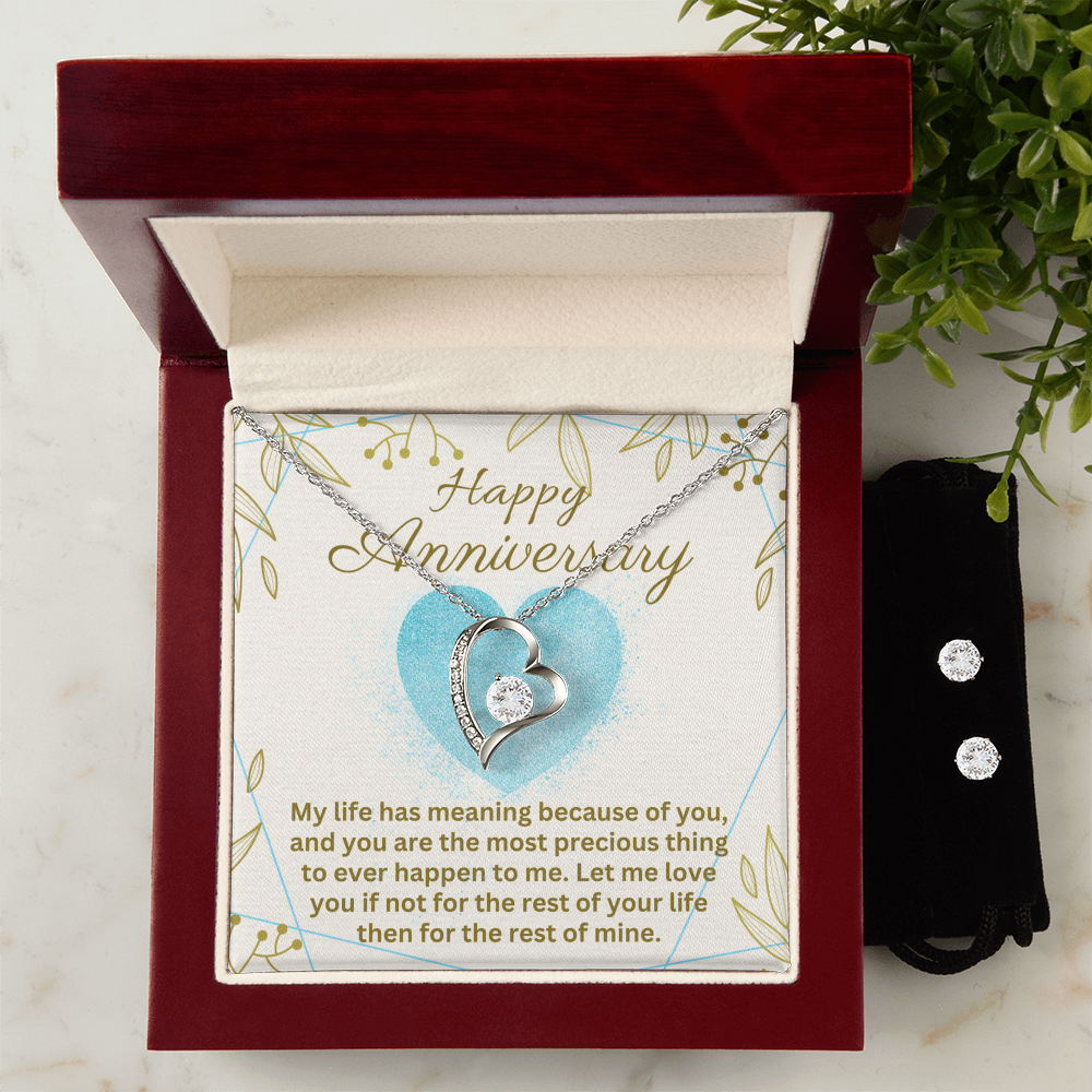 Anniversary - My life has meaning - Forever Love Necklace & Earring Set