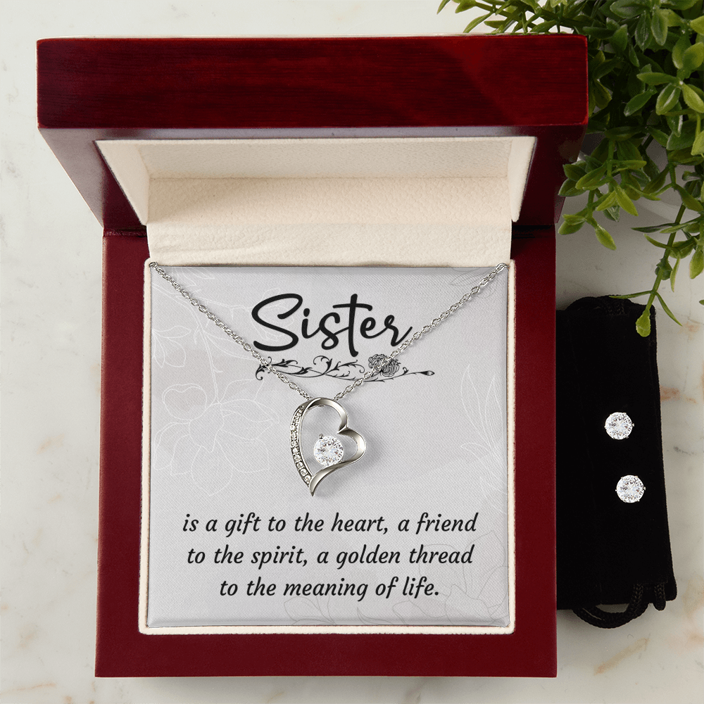 To Sister - Is a gift - Forever Love Necklace & Earring Set