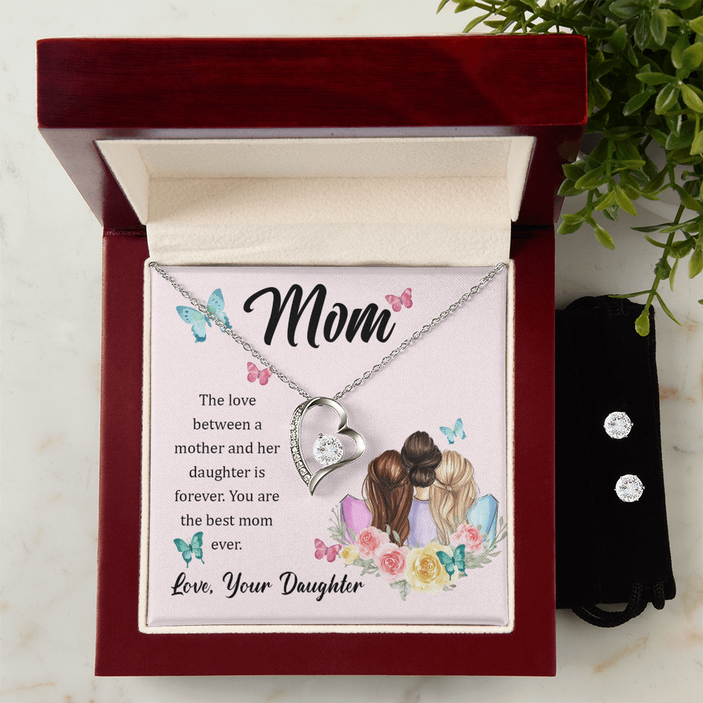 To Mom - The love between - Forever Love Necklace & Earring Set