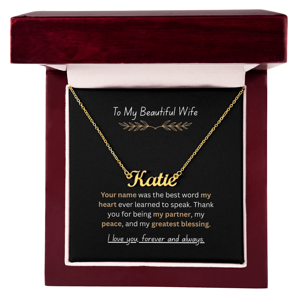 The "Forever Love" Custom Name Necklace for Wife